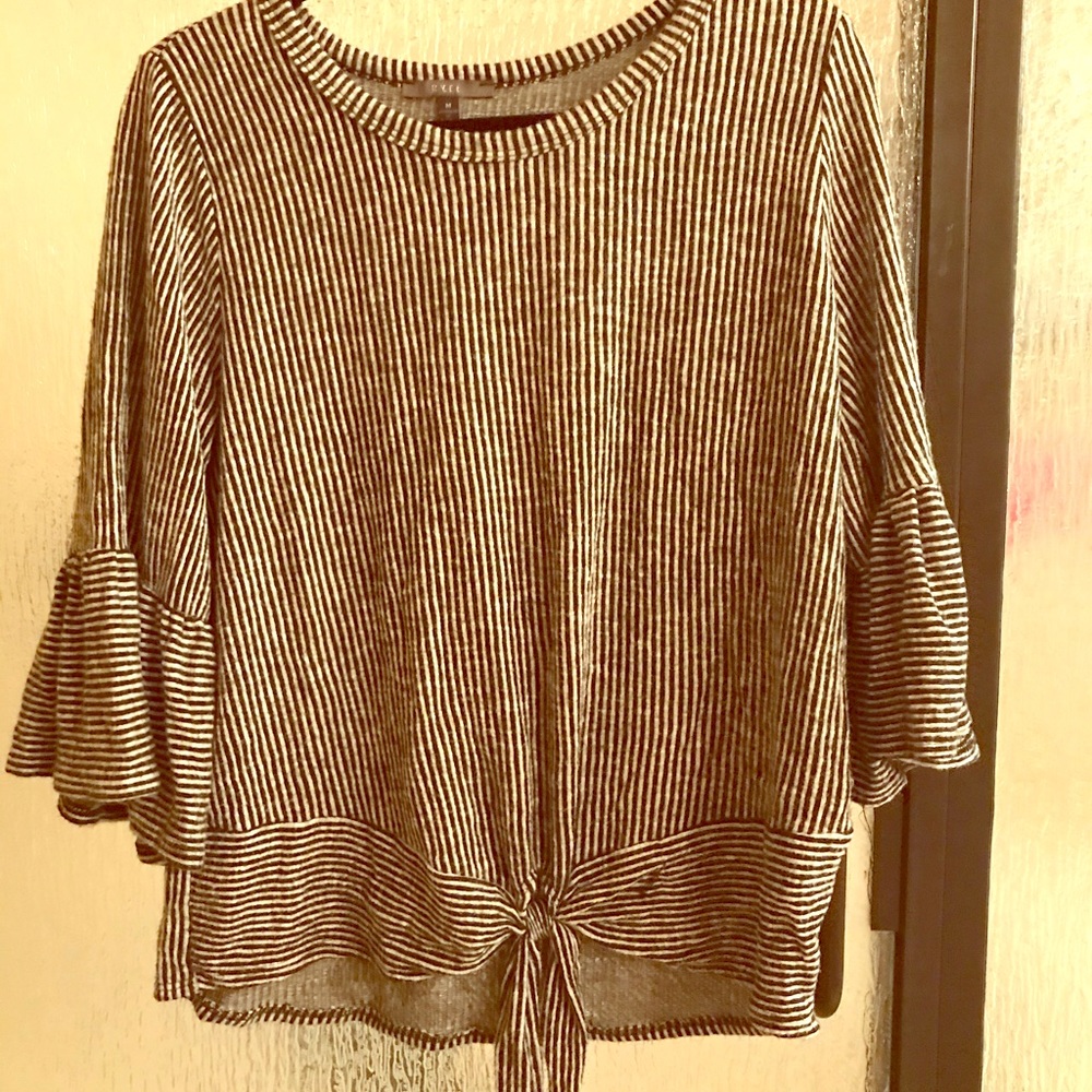 Black and white striped top